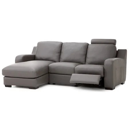 Contemporary 3-Seat Power Reclining Sectional Sofa with Power Tilt Headrests